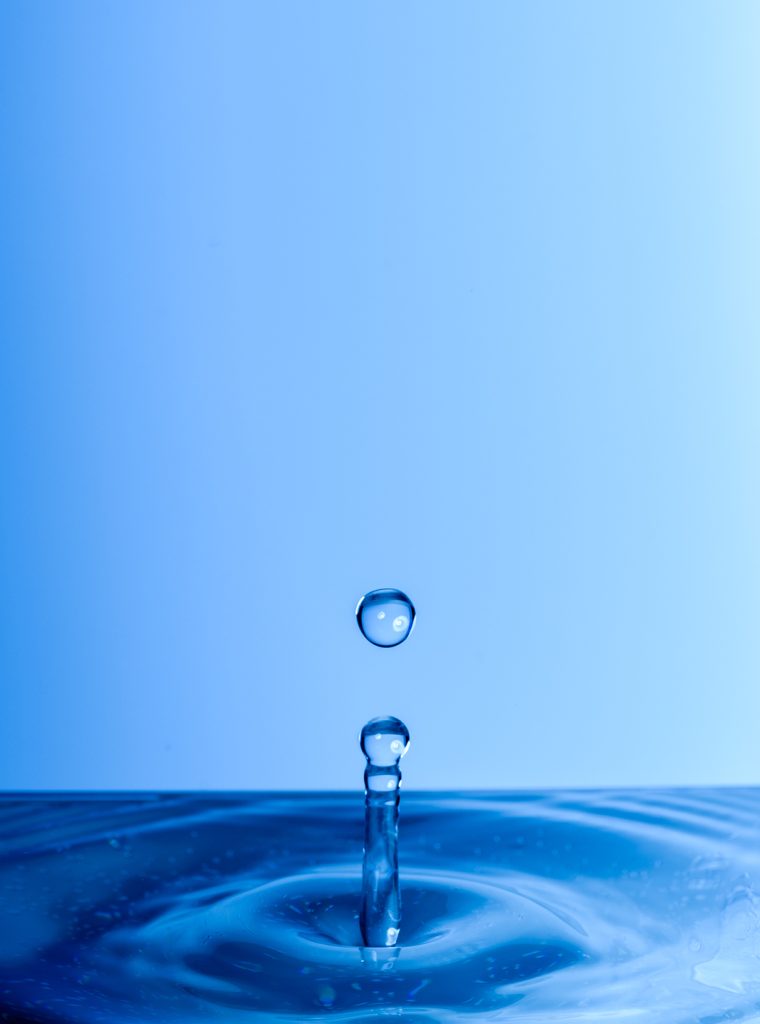 Water drop fall into water